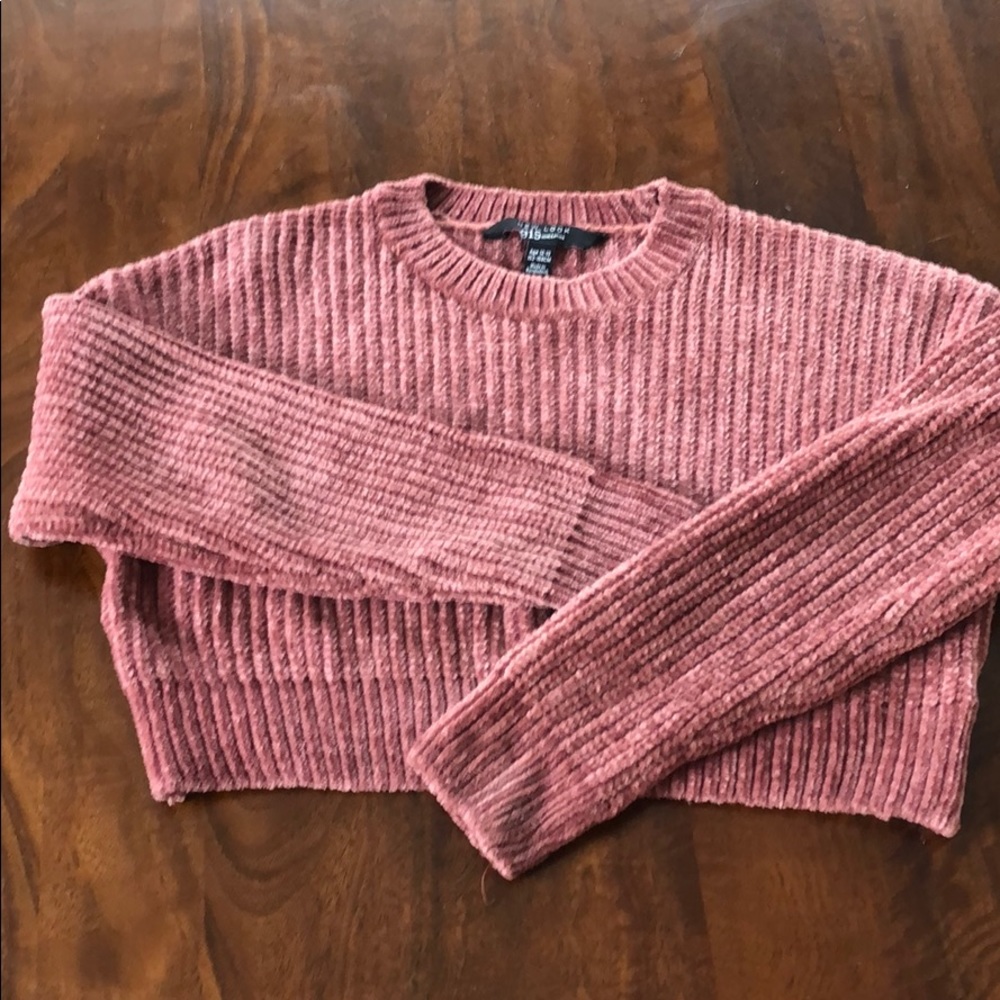 Chenille cropped sweater